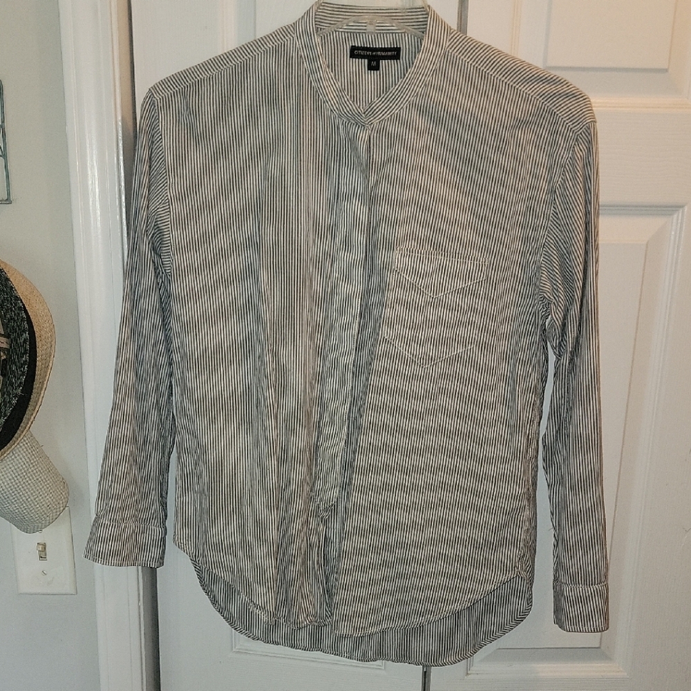 Womems Citizens Of Humanity Striped Black and White Shirt